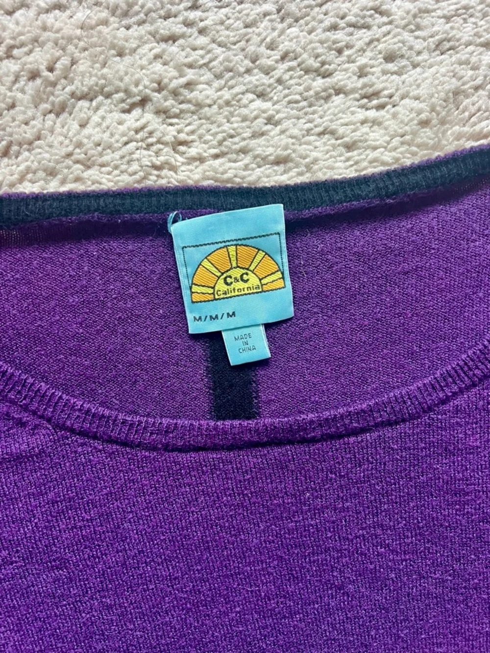 C&C California Purple Crewneck Lightweight Sweater - Picture 4 of 4